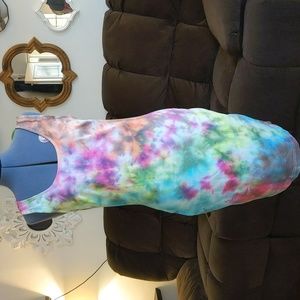 Hand tie-dyed rainbow dress